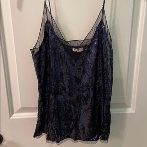 Black and Blue Sequin Tank from Free People